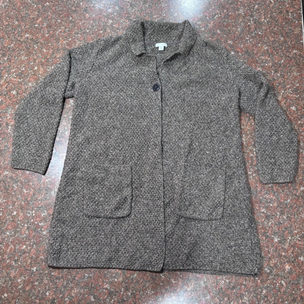 J. Jill Gray Marled Knit Sweater Grandpacore Cozy‎ Academic Luxe|Petite Medium